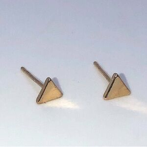 GOLD Plated Sterling Silver Geometric Triangle Stud Earrings 5mm
